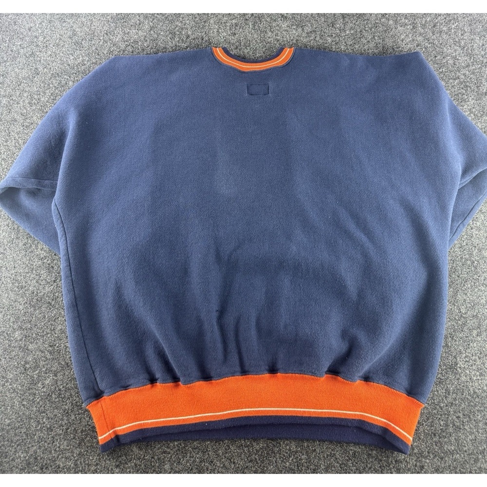 VTG Chicago Bears Crewneck Sweatshirt XL USA Legends Athletic Navy Orange - Picture 3 of 9